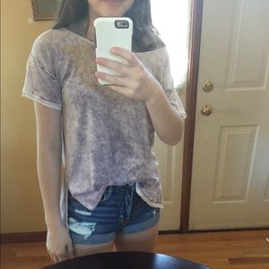 Very soft Purple the dye top wide neckline